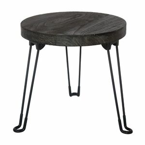 Składany stolik Pavlovnie, szare drewno, śr. 35 cm obraz