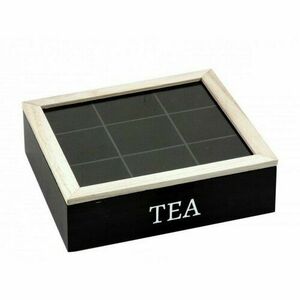 EH Pudełko na torebki herbaty 24 x 24 x 7 cm, czarny obraz