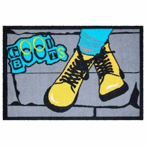 Grund Wycieraczka Boots szaro-niebiesko-żółty, 40 x 60 cm obraz