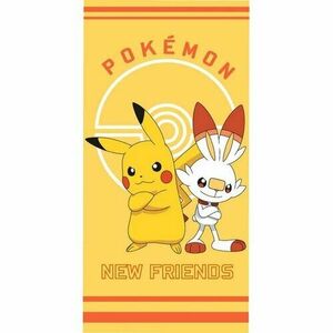 Ręcznik kapielowy dla dzieci Pokemon Pikachu i Scorbunny, 70 x 140 cm obraz