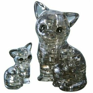 HCM Kinzel 3D Crystal puzzle Kot i kotek, 49elementów obraz