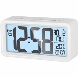 Zegar Sencor SDC 2800 W z budziskiem i termometrem, biały obraz