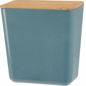 Pudełko do przechowywania z bambusową pokrywą Roger, 13 x 13, 7 x 8 cm, niebieski obraz