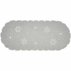 Obrus świąteczny Płatki śniegu szary, 40 x 90 cm, 40 x 90 cm obraz