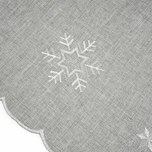 Obrus świąteczny Płatki śniegu szary, 35 x 160 cm, 35 x 160 cm obraz