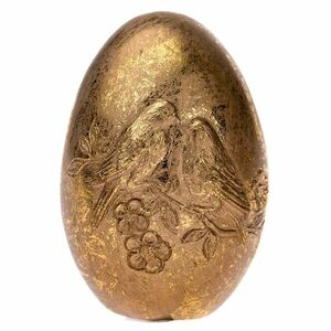 Ozdobne złote jajko z ptaszkami, 6 x 10 cm obraz