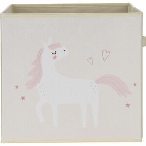 Pudełko tekstylne dla dzieci Unicorn dream biały, 32 x 32 x 30 cm obraz