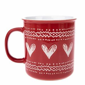 Świąteczny kubek ceramiczny Christmas heart I czerwony, 710 ml obraz