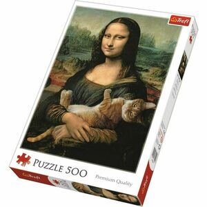 Trefl Puzzle Mona Lisa z kotem, 500 elementów obraz