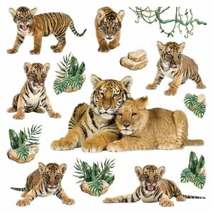 Dekoracja samoprzylepna Tigers, 30 x 30 cm obraz