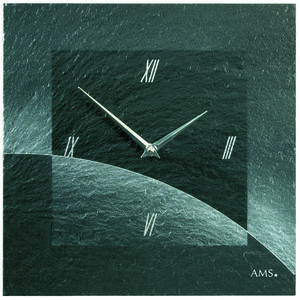 AMS 9518 zegar ścienny z łupka, 30 x 30 cm obraz
