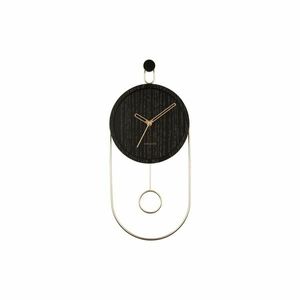 Karlsson 5892BK designerski zegar ścienny z wahadłem, 46 cm obraz