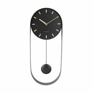Karlsson 5822BK Designerski wahadłowy zegar ścienny, 50 cm obraz