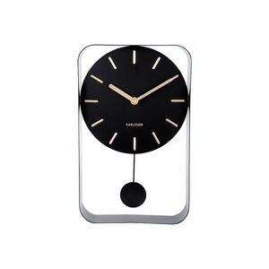 Karlsson KA5796BK Designerski zegar ścienny z wahadłem, 33 cm obraz