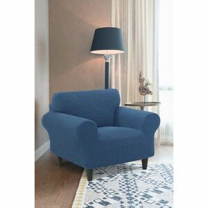 Pokrowiec elastyczny na fotel Denia niebieski, 70 - 110 cm obraz