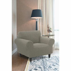 Pokrowiec elastyczny na fotel Denia jasnoszary, 70 - 110 cm obraz