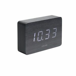 Karlsson 5653BK Designerski zegar stołowy z alarmem, 15 x 10 cm obraz