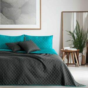 DecoKing Narzuta na łóżko Axel grafitowy, niebieskozielony, 220 x 240 cm obraz