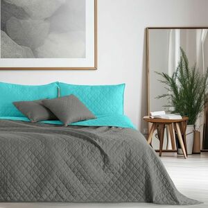 DecoKing Narzuta na łóżko Axel szary, turkusowy, 220 x 240 cm obraz
