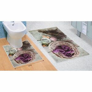 Komplet dywaników łazienkowych Lawenda 3D, 60 x 100 cm, 50 x 60 cm obraz