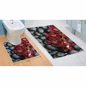 Komplet dywaników łazienkowych Orchidea 3D, 60 x 100 cm, 50 x 60 cm obraz