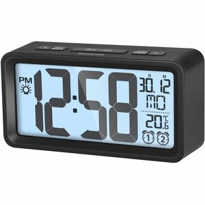 Sencor SDC 2800 B Zegar z alarmem i termometrem, czarny obraz