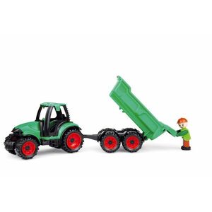 Plastikowy traktor z wózkiem bocznym 32 cm z figurką obraz