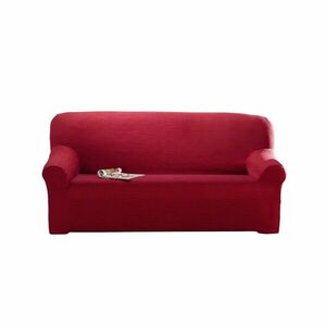 Elastyczny pokrowiec w jednolitym kolorze na fotel i sofę obraz