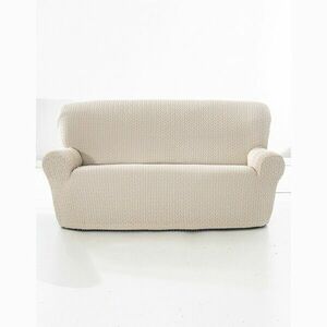 Elastyczny żakardowy pokrowiec na fotel i sofę z podłokietnikami, motyw jodełki obraz