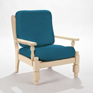 Elastyczny jednokolorowy pokrowiec na fotel w stylu rustykalnym obraz