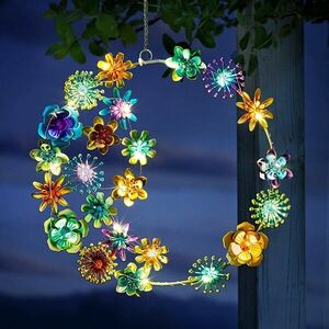 Wiszący metalowy wieniec LED Flower obraz