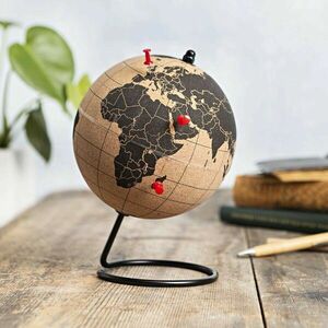 Korkowy globus z pinezkami obraz