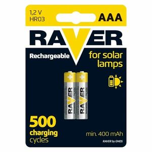 Akumulatorki do lamp solarnych RAVER AAA 400 mAh, 2 szt. obraz