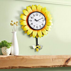 Zegar ścienny ze słonecznikiem obraz