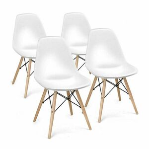 4 nowoczesne krzesła do jadalni, w 4 kolorach-białe obraz