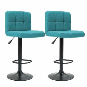2 krzesła barowe z siedziskiem z tkaniny w kilku kolorach-miętowe obraz
