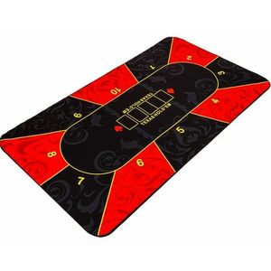 Składana mata do pokera, czerwono-czarna, 160 x 80 cm obraz