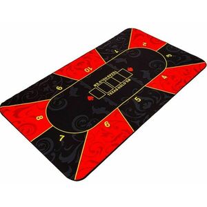 Składana mata do pokera, czerwono-czarna, 200 x 90 cm obraz