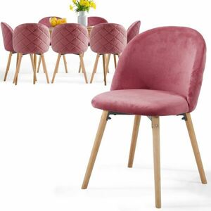 Miadomodo Zestaw krzeseł do jadalni, różowy, 8 sztuk obraz