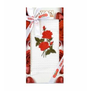 Ścierka bawełniana, Pakowanie prezentowe, Róża, 50 x 70 cm obraz