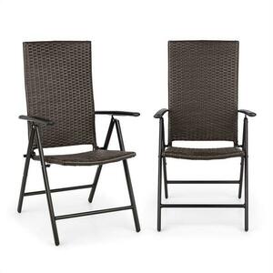 Blumfeldt Estoril, krzesło ogrodowe, polirattan, aluminium, 7 poziomów, składanie, brązowy obraz