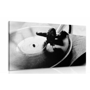 Obraz zabytkowy gramofon w wersji czarno-białej obraz