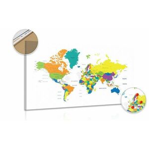 Obraz kolorowa mapa świata obraz