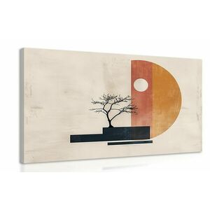Obraz japandi drzewo z elementami abstrakcyjnymi obraz