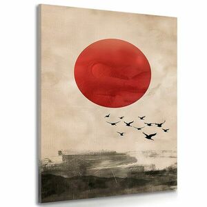 Obraz japandi magia czerwonego księżyca obraz