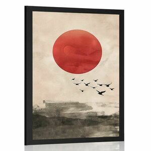 Plakat japandi Plakat magia czerwonego księżyca obraz