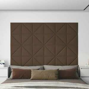 vidaXL Panele ścienne, 12 szt., brązowe, 30x30 cm, tkanina, 0, 54 m² obraz