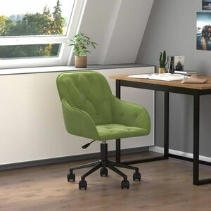 vidaXL Obrotowe krzesło biurowe, jasnozielone, obite aksamitem obraz
