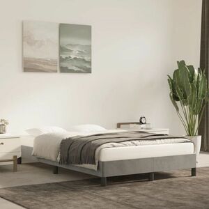 vidaXL Rama łóżka, jasnoszara, tapicerowana aksamitem, 120 x 200 cm obraz