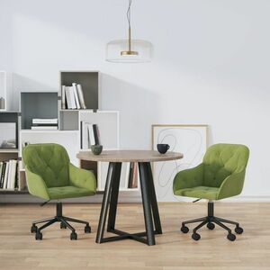vidaXL Obrotowe krzesła stołowe, 2 szt., jasnozielone, aksamitne obraz